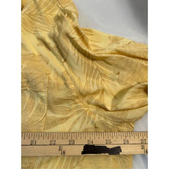 Puritan Hawaiian Beach Cruise Rayon Shirt 2x Flowers Yellow Wood Buttons rn#5246 - Picture 6 of 7